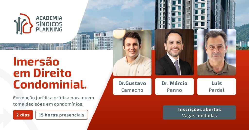 Gustavo Camacho, Márcio Panno e Luis Pardal no Circuito de Imersões em Direito Condominial