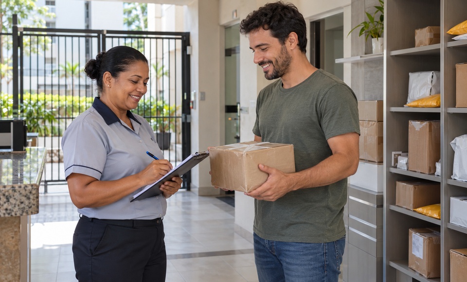 Encomendas na portaria: recebimento, armazenamento e entrega controlados